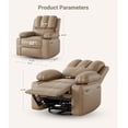 thumbnail image 3 of 22'' Massage Recliner Chair for Adults with Heat and Massage, Manual PU Leather Recliner with Cup Holders and Side Pockets Colors Available, 3 of 8