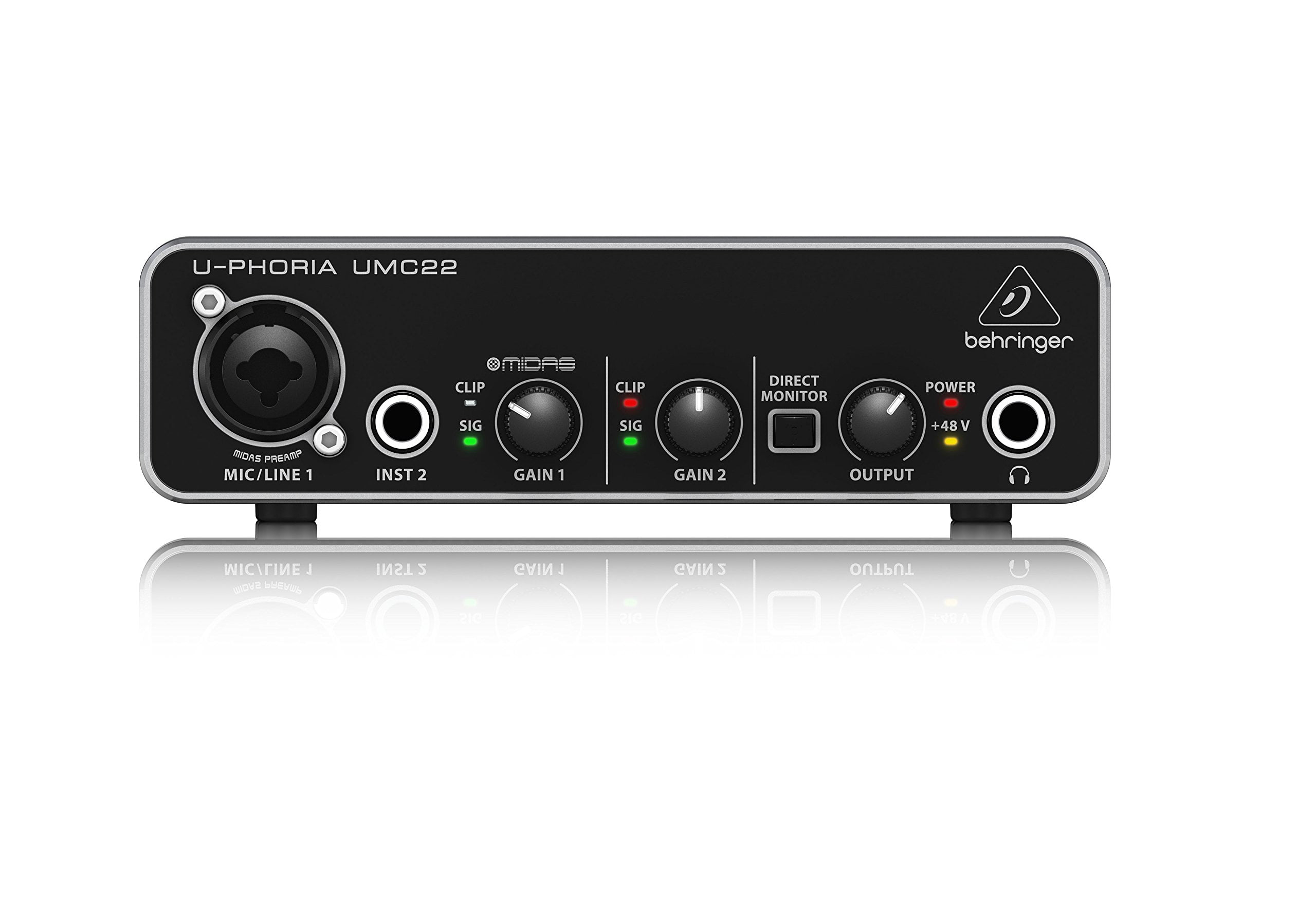 Behringer 2 inputs 2 outputs USB audio interface UMC22 PHORIA