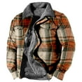 thumbnail image 2 of Baqcunre Men'S Warm Lined Wool Plaid Shirt Jacket Winter Heavyweight Thick JacketClassic Lapel Zipper Jacket,XL,Plaid Shirt Men,Mens Winter Jacket,Quilted Jacket,Mens Winter Coat,Mens Fashion,Orange, 2 of 4