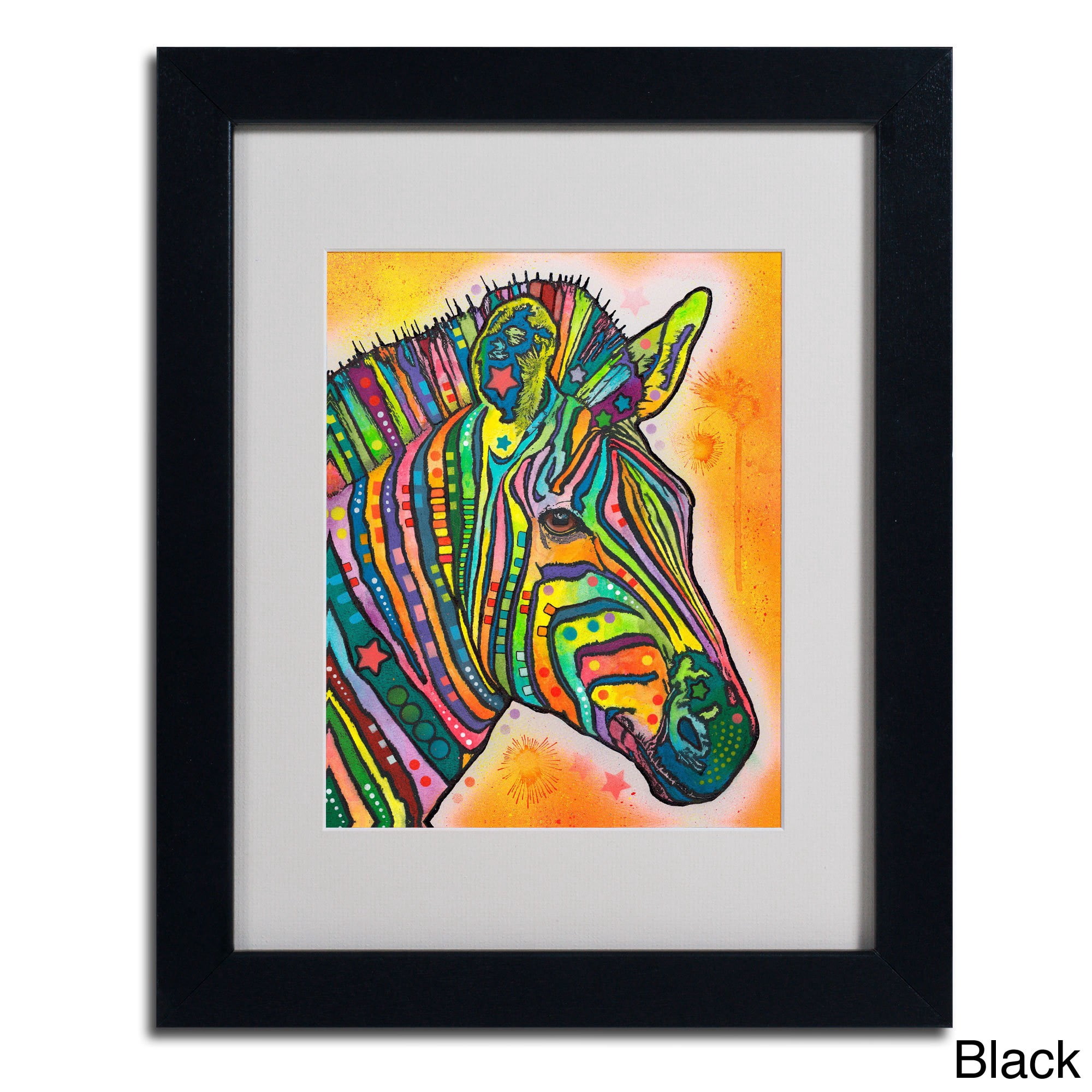 Trademark Fine Art "Zebra" Canvas Art by Dean Russo, Wood Frame