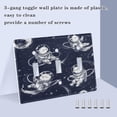 thumbnail image 6 of WOBOGO Astronaut Cat Blue Stars 2-hole Switch Plates PC Flame Retardant Plastic Material Glossy Finish Smooth Touch 4.56x4.48x0.27in, 6 of 8