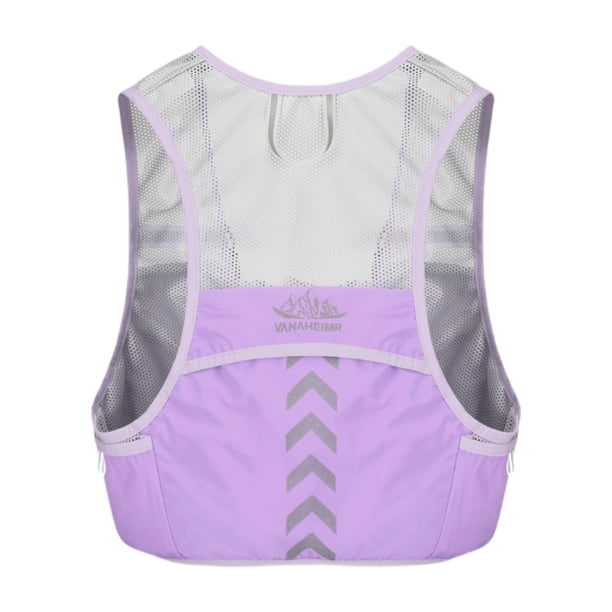 Chaleco para correr ajustable, transpirable, reflectante, accesorios deportivos, mochila de hidratación Púrpura