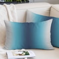 thumbnail image 2 of Blue Teal Grey Ombre Throw Pillow Covers, Farmhouse Gradient Minimalist Soft Breathable Pillow Cases with Invisible Zipper for Sleeping, Small Pillowcases for Couch Bed Sofa Chair 16x24 Inches, 2 of 9
