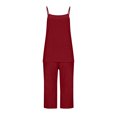 thumbnail image 4 of Bosfbaoi Two Piece Sets for Women Relaxed Fit Casual Outfit Set Adjustable Spaghetti Strap Cami Tops Wide Leg Cropped Pants Pajama Set, 4 of 8