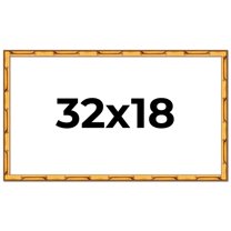 32x18 Frame Gold Bamboo Solid Wood Picture Frame | 1 Inch Moulding Width | Interior Frame Depth