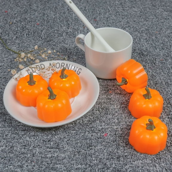 12 Pack Pumpkin Lights Halloween Christmas Decoration Pumpkin Lights Simulation Creative LED Electronic Candle Lights
