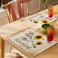 thumbnail image 4 of Farmhouses Sunflowers Placemats Set of 4, You Are My Sunshine Letter Background Non-Slip Place Mats Washable Table Mats for Kitchen Dining Table Decorations Indoor/Outdoor, 4 of 9