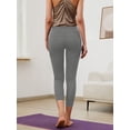 thumbnail image 5 of Lovito Women's Yoga Leggings High Waist Tummy Control Capri Leggings with Pockets, 5 of 6