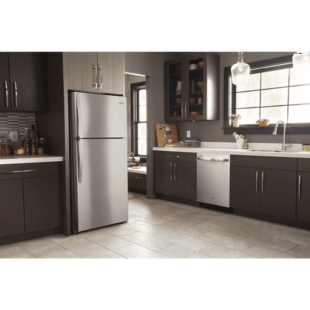 Whirlpool - 14.3 Cu. Ft. Top-Freezer Refrigerator - Monochromatic Stainless Steel