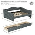 thumbnail image 4 of Ouyessir Modern Upholstered Tufted Daybed with Drawers Grey-Drawers - Full, 4 of 5