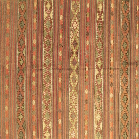 Ahgly Company Indoor Square Oriental Brown Traditional Area Rugs, 4' Square
