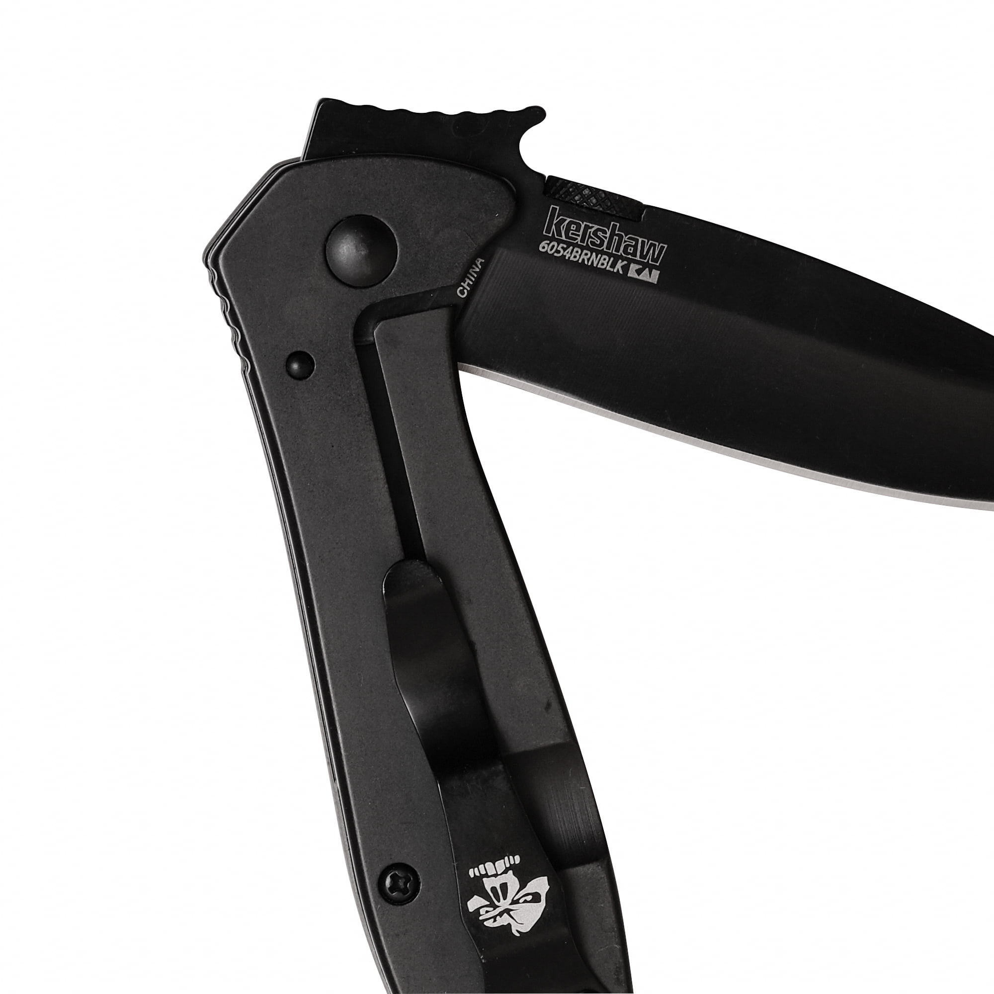 Kershaw CQC 4K (6054BRNBLK), Manual 3.25-inch 8Cr14MoV Stainless Steel Blade, Wave Shaped Opening Feature, Thumb Disk, Frame Lock, Reversible Pocketclip, 4.1 OZ.