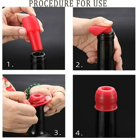 

4 Pcs Silicone Wine Stopper Soft Silicone Wine Corks Reusable Wine Stoppers for Wine Bottles Beer Beverage Champagne Bottle Sealer to Keep Wine Fresh