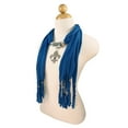 thumbnail image 2 of Elegant Charm Pendant Jewelry Necklace Scarf with Fleur de lis Medallion, 2 of 2