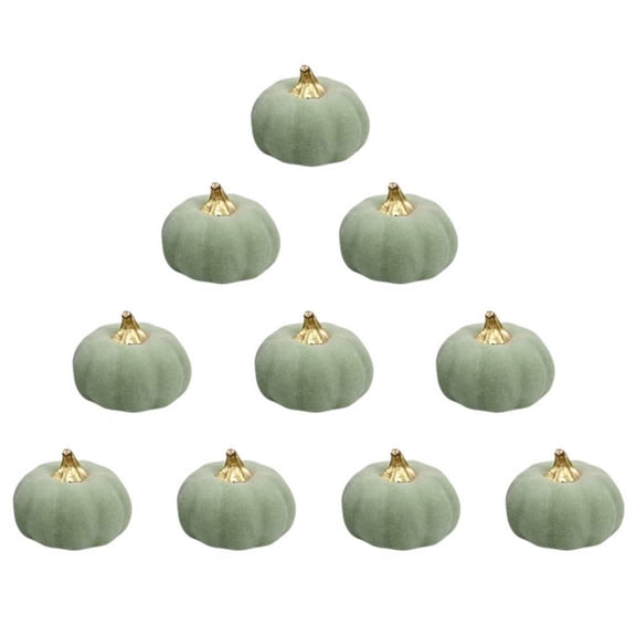 10Pieces Artificial Pumpkins Vintage Green Foam Pumpkins Fall Decoration for Thanksgiving Halloween Party Centerpieces