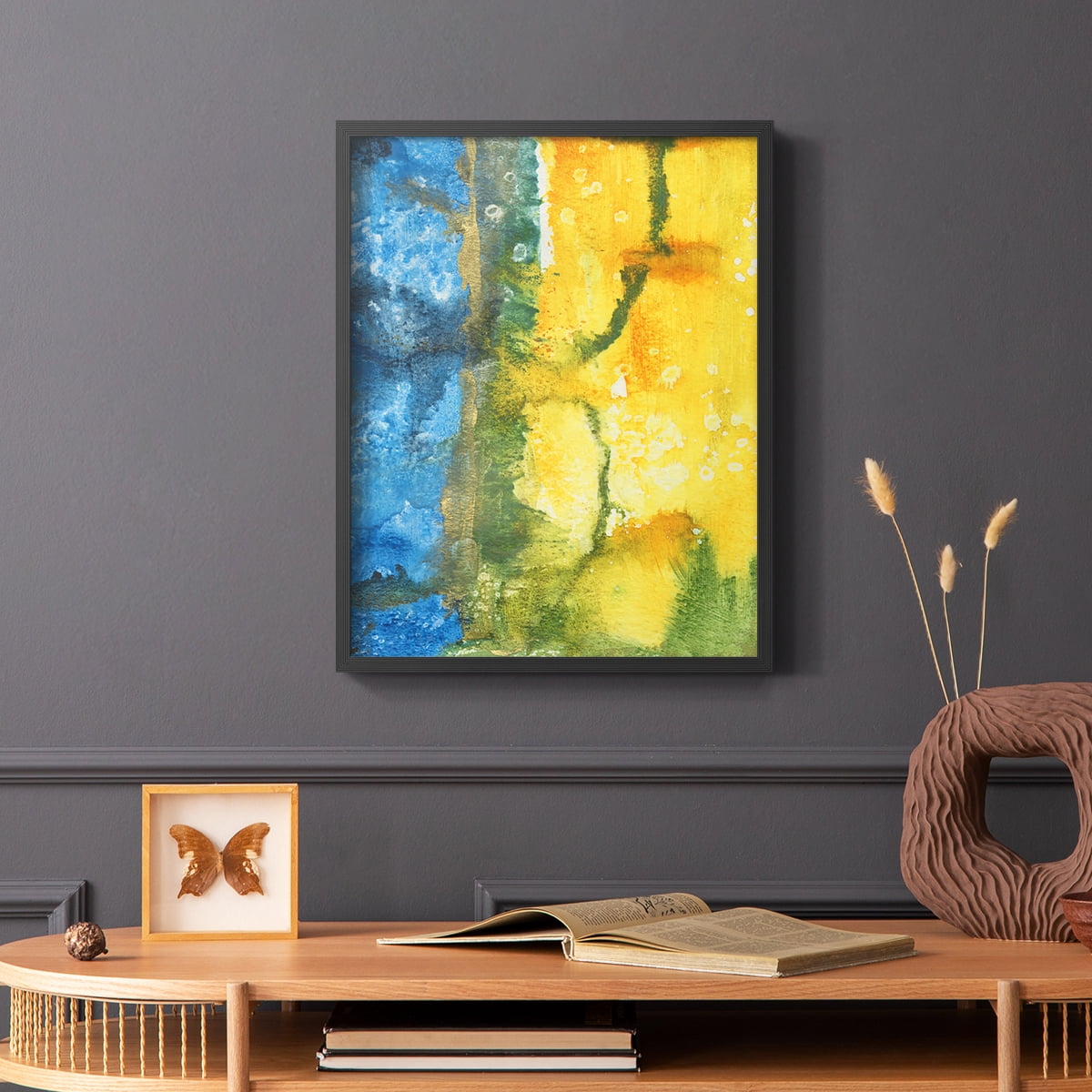 Aquatic Energy I Framed Print in Black Solid Wood Framed Print No Nail Hanging