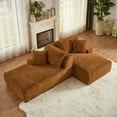thumbnail image 4 of 78.8" Oversized Double Chaise Lounge Sofa Indoor, Holaki Modern Corduroy Upholstered Sectional Sofa Cloud Couch Loveseat Sleeper Bed with High-Density Spring Padding, No Assembly Required, Green, 4 of 7