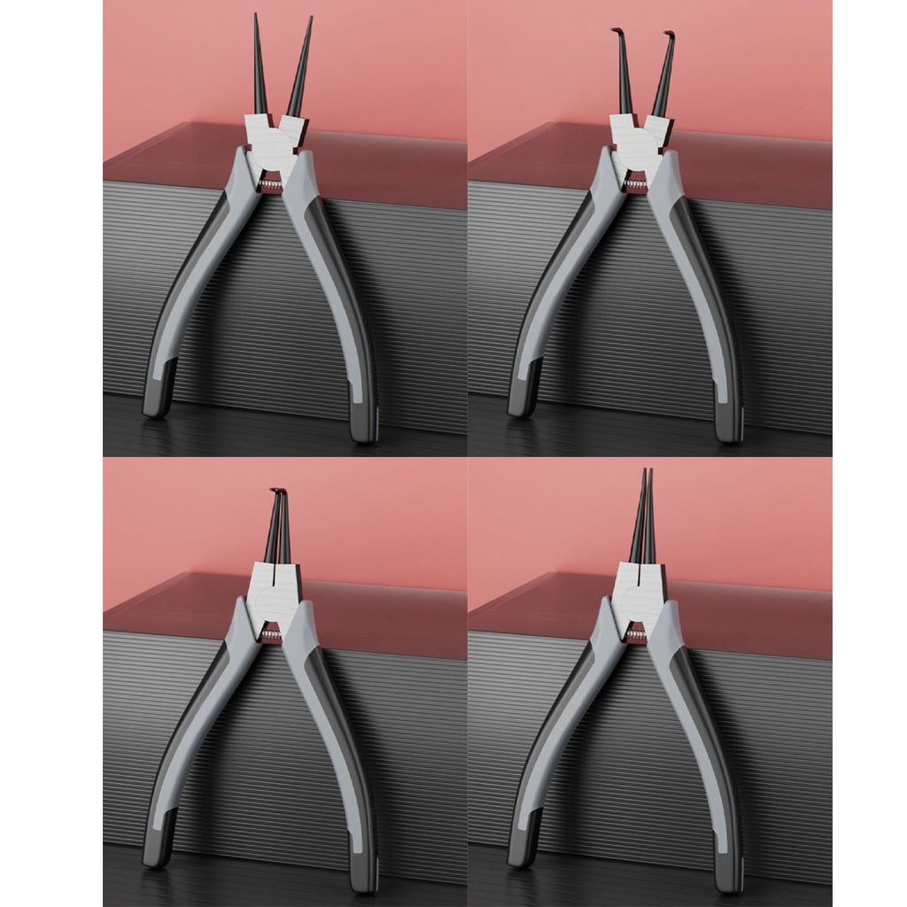 BQBQERT Retaining Rings Pliers Set with Comfortable Grip Handle, 4Pcs for Rings Removal, High Carbon Steel, Includes Pouches