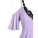 thumbnail image 4 of Conjunto Top Acanalada Hombro Descubierto y Encaje Rosegal  Camisetas tallas grandes, 4 of 5