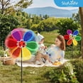 thumbnail image 3 of 4Pcs Pinwheels for Garden,Colorful Flower Rainbow Garden Windmill,Wind Lawn Pinwheels Garden Windmills, 3 of 8