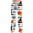 thumbnail image 2 of Womens Halloween Pajama Pants Pumpkin Print Casual Elastic Waist Pjs Lounge Bottoms, 2 of 5