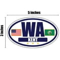 thumbnail image 3 of Flag of Washington / American Flag Oval 3M Vinyl Bumper Sticker Decal | Navy & Gold Kent, WA Sticker Vinyl Decal, 3 of 3