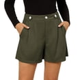 thumbnail image 2 of Aimik 2026 Women's Relaxed Corduroy Shorts Trendy Button Decoration Solid Shorts with Pockets Summer Loose Fit Shorts, 2 of 6