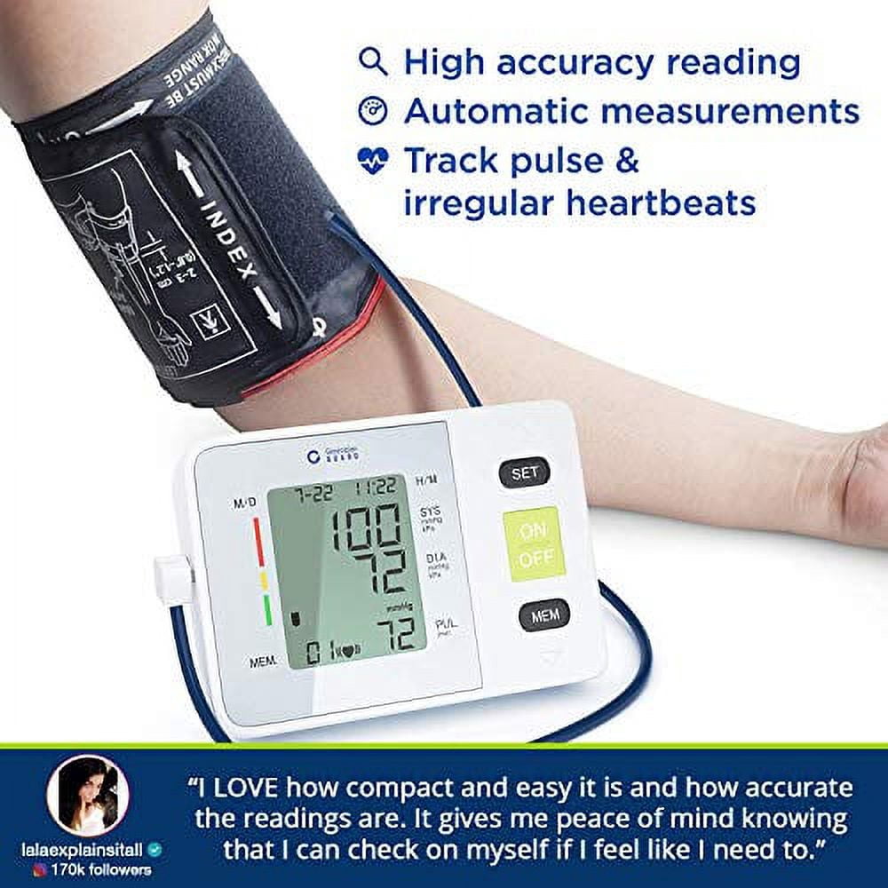 Clinical Automatic Upper Arm Blood Pressure Monitor - Accurate, FDA Approved - Adjustable Cuff, Large Screen Display, Portable Case - Irregular Heartbeat & Hypertension Detector by Generation Guard