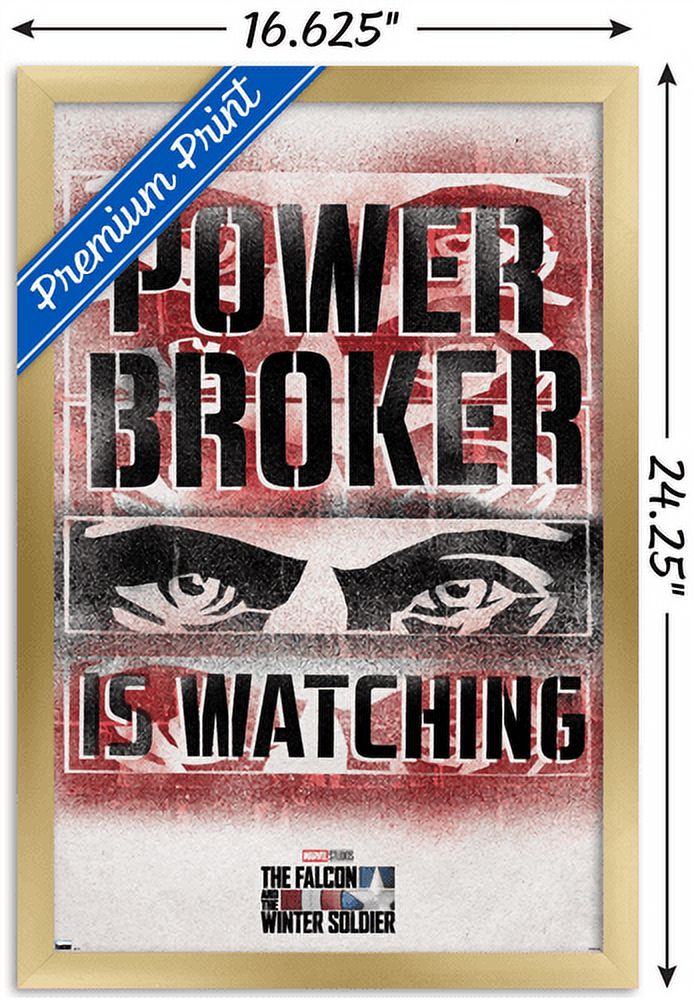 Marvel Falcon and Winter Soldier - Power Broker Watching 2 Wall Poster, 14.725" x 22.375", Framed