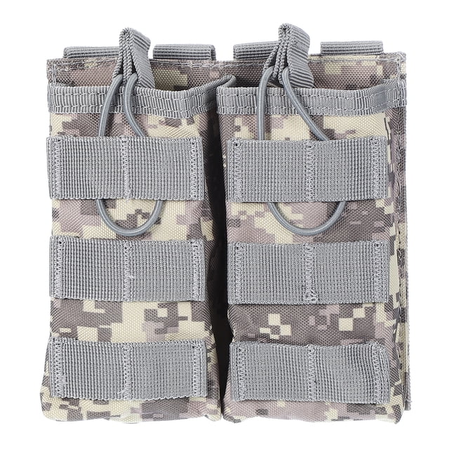 Uxcell Outdoor Multipurpose Open Top Double Pouch for Outdoor Activities Gray Camouflage