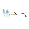 thumbnail image 3 of Hippie Tie Dye Daisy Rimless Round Groovy Sunglasses Gold - Blue, 3 of 4