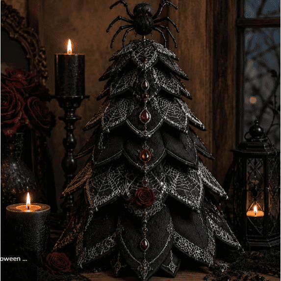 DIY Halloween Quilted Fabric Tree Kit, Patchwork Fabric Halloween Tabletop Tree, Autumn Mantel Ornament for Rustic Farmhouse Display