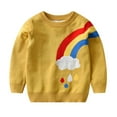 thumbnail image 1 of Xinhuaya Baby Boys Sweaters Crewneck Rainbow Pullovers Cotton Knit Winter Tops 1-6 Years, 1 of 2