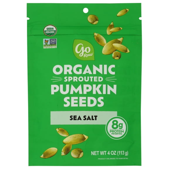 Pack of 10, Go Raw Sea Salt Organic Sprouted Pumpkin Seeds, 4 oz