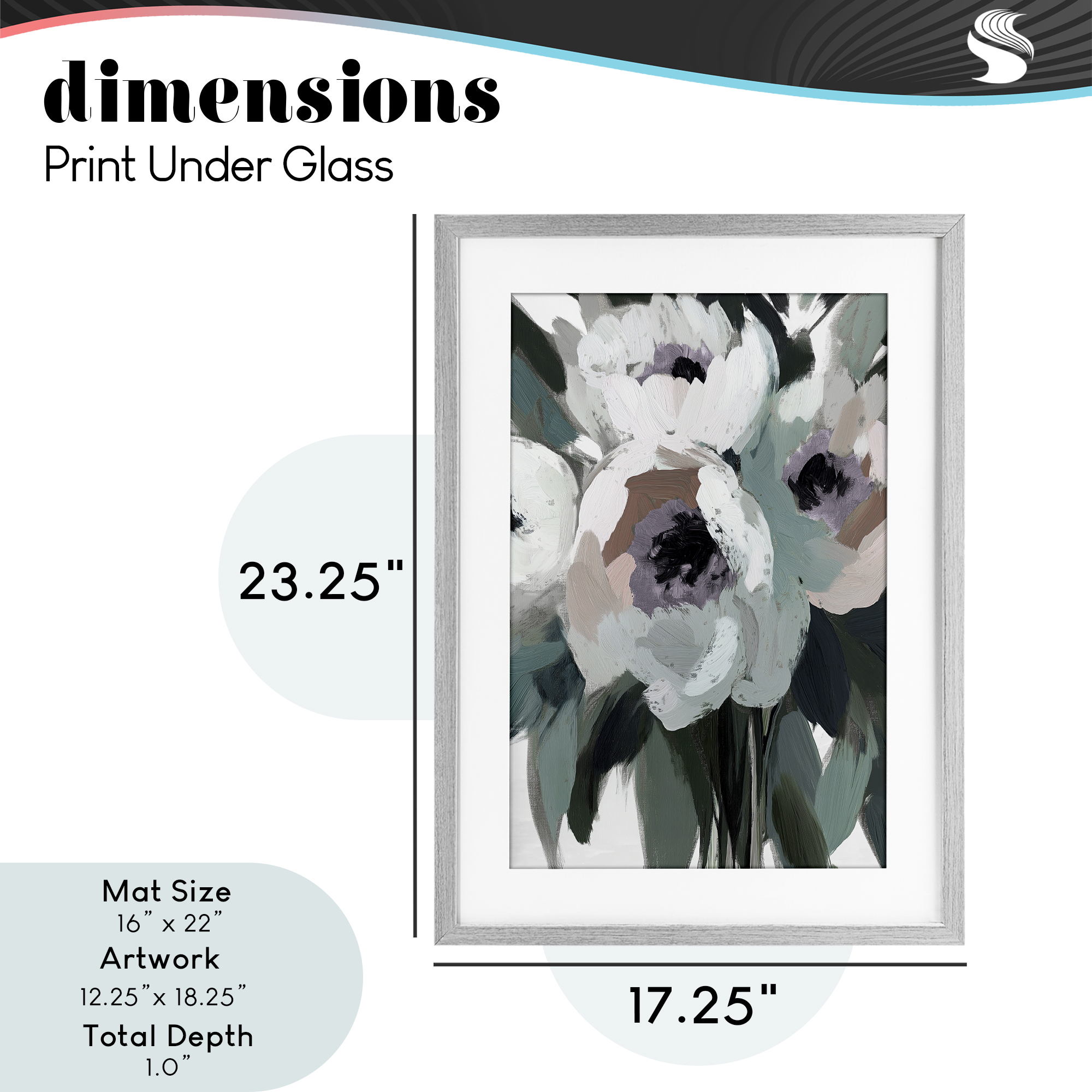 The Absence of Sorrow Gray Framed Print Under Glass, design by Annabelle Hall