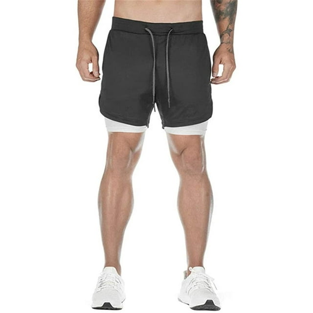EYIIYE Men Athletic Shorts, Elastic Waistband Pants with Pocket