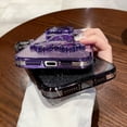 thumbnail image 6 of Electroplated 3D Bear for iPhone 15 Pro Max Case for Women Glitter Floating Liquid Quicksand Case with Camera Protector Slim Shockproof Full Body Protective Case (Black), 6 of 11