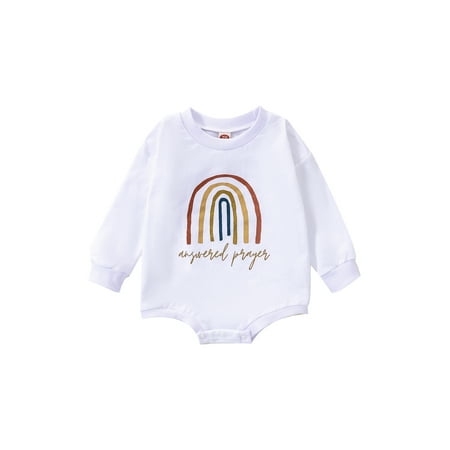 

Jkerther Infant Newborn Baby Girls Boys Long Sleeve Jumpsuits Sunrise Print Bodysuits Spring Autumn Casual Outfits