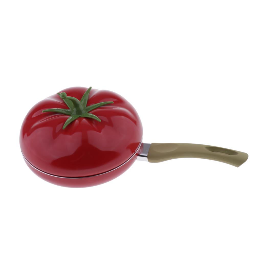 Tomato Shaped Frying Pan with Long Handle Non-stick Kitchen Cookware 8" 