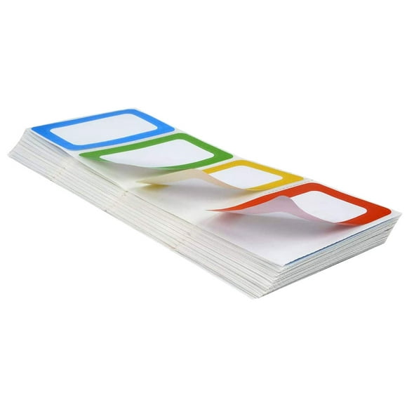 200 etiquetas adhesivas para nombres, etiquetas autoadhesivas para escribir, etiquetas de colores lisos