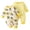 Yellow, variant on Ulanda Newborn Baby Girl Clothes Fall Winter Outfits Infant Jumpsuit Letter Print Romper Coming Home Outfit 2Pcs Set (Yellow, 6-9 Months)