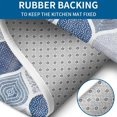 thumbnail image 4 of Blue and White Geometric Quatrefoil Pattern Bathroom Rugs Sets 3 Piece,Toilet Cover Set,Absorbent Non Slip Bathroom Mats Sets with U-Shaped Contour Rug Toilet Rug Set, 4 of 5