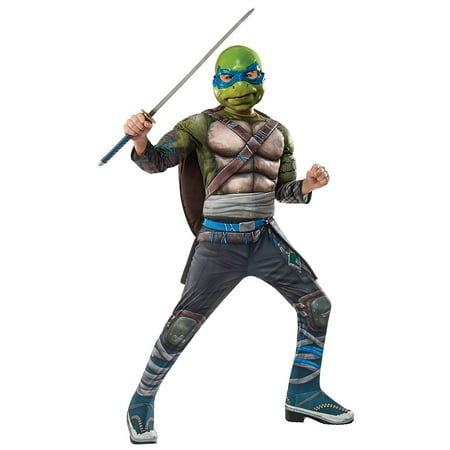 Teenage Mutant Ninja Turtles 2 Deluxe Leonardo Kids Costume, Medium