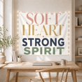 thumbnail image 5 of Soft Heart Strong Spirit Message on Color Art, Inspirational Retro Style for Rainbow Decor Lovers, Positive Wall Decor, Friendship Gift, Tapestry Wall Hanging for Bedroom and Dorm, 5 of 7