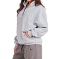 thumbnail image 4 of QAFOPEH Women Half Zip Long Sleeve Kangaroo Pocket Pullover Sweatshirt, 4 of 6