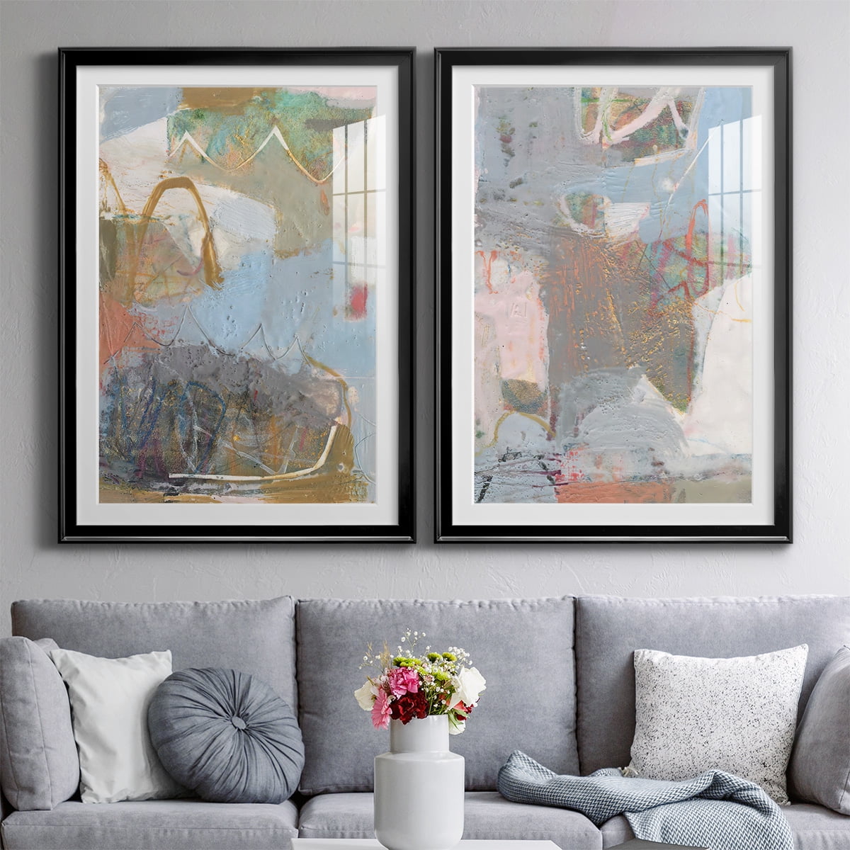 Wexford Home Minim I Premium Framed Print, 18.5" x 24.5" - Ready to Hang, Black (Set of 2)