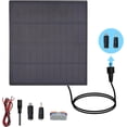 thumbnail image 1 of UTAH-KBT 18V 3W Waterproof Solar Panel with Type-C Port & DC3.5mm Port & Adjustable Bracket, Portable Solar Charger for Rechargeable Battery, Hunting Camera Outdoor, Deer Game Feeder, Electric gate,, 1 of 4