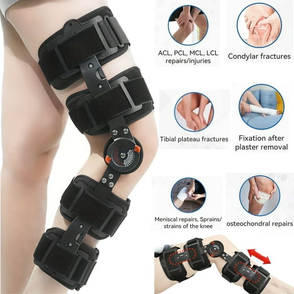 Hinged Knee Brace with Side Stabilizers Provides Elastic Support, Knee brace for Meniscus Tearcan Improve Mobility and Relieve Pain, Reduce Knee Pressure for Women&Men,Black