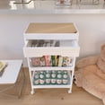 thumbnail image 2 of Rolling Cart Utility Cart Rolling Storage Cart Bathroom Cart Rolling Cart Large Capacity Eco Friendly PP MDF Sturdy Construction Space Saving Utility Cart For Beauty Salon, 2 of 5