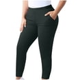 thumbnail image 2 of Plus Size Workout Leggings for Women High Waisted Lounge Gym Yoga Pants Fitness Exercise Stretch Soft Pants with Pockets Dark Gray 4XL, 2 of 7